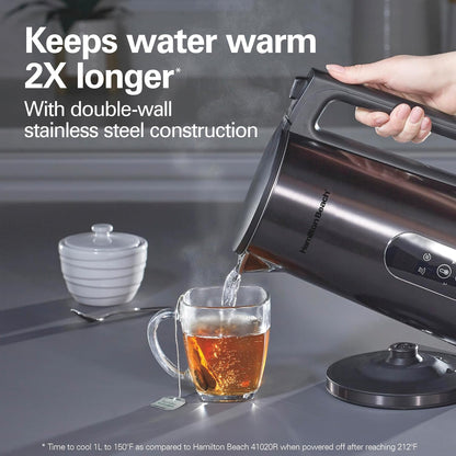 Hamilton Beach Digital 1.7L Electric Tea Kettle, Water Boiler & Heater