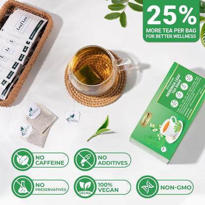LeafLea Moringa Tea Bags, Pure Moringa Leaf Herbal Tea, 80 Count, 2 Boxes
