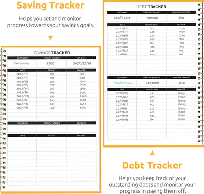 Budget Planner - Monthly Budget Book with Expense Tracker Notebook, Undated Bill Organizer & Finance Planner to Take Control of Your Money, Account Book to Manage Your Finances-Pink