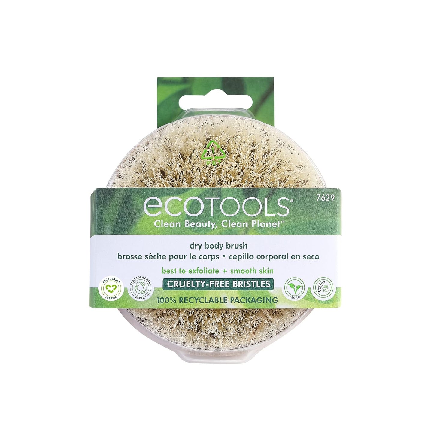 EcoTools Dry Body Brush, for Post Shower & Bath Skincare Routine, Removes Dirt and Promotes Blood Circulation, 1 Count
