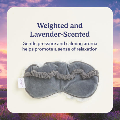 warmies Microwavable Eye Mask for Warmth & Comfort - Heat & Cooling Eye Compress for Dryness Relief - Weighted & Heated Lavender Sleep Mask for Calming Relaxation - Curly Sage
