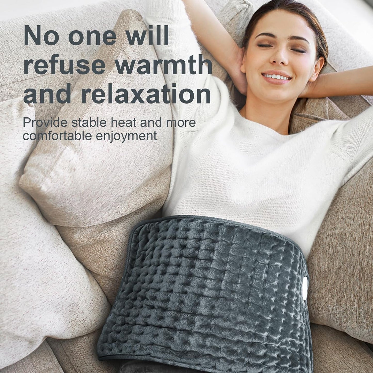 Heating Pad for Back, Electric Heating Pads for Cramps/Abdomen/Waist/Shoulder with 6 Heat Settings and Auto-Off, Moist/Dry Heat pad, Mothers Day Gifts for Mom Women Wife Grandma, 12" x 24"
