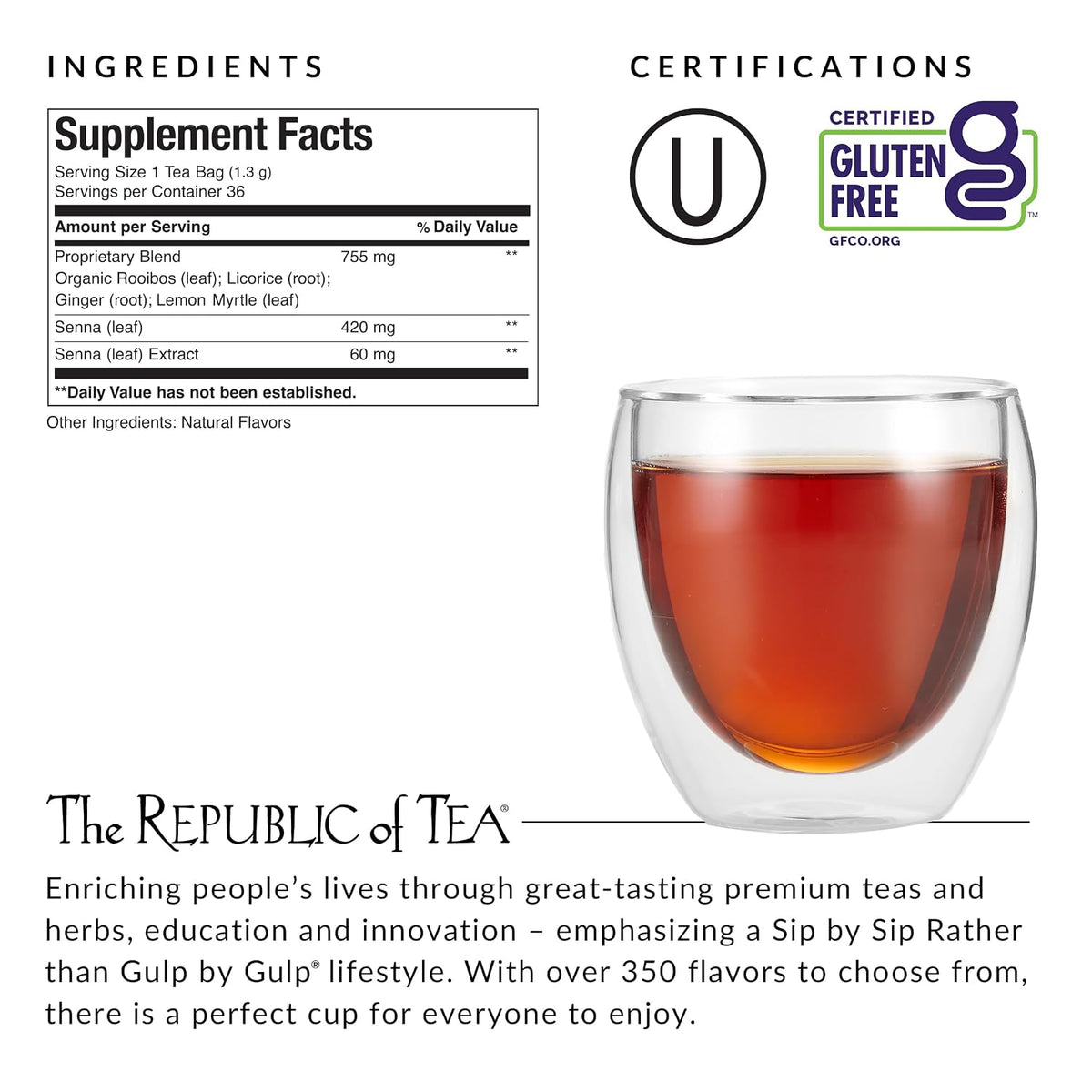 The Republic of Tea Be Well Get It Going No. 2 Herbal Tea, 36 Count