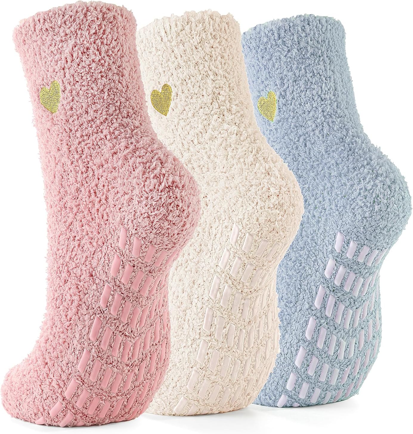 Slipper Socks for Women Men Grip Hospital Socks with Grips Fuzzy Non Slip Warm Womens Gifts