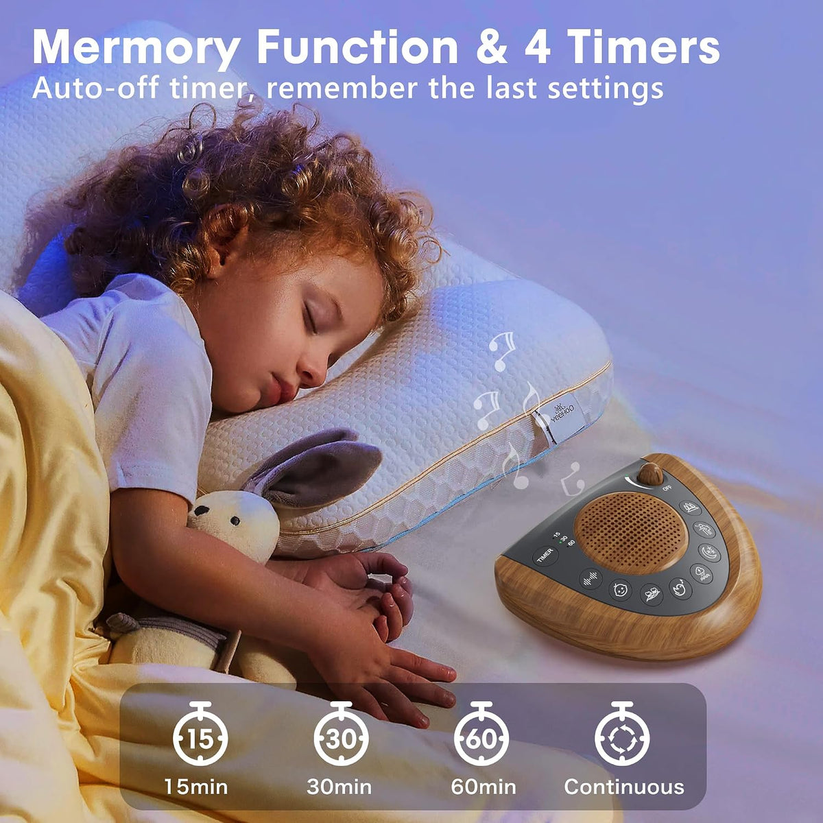 Raynic White Noise Machine, Battery Powered Sound Machine, Portable Sleep Machine with 24 Natural Soothing Sounds, Timer, USB Port, Headphone Jack for Baby, Kids, Adults, Travel, Office, Home (Silver)