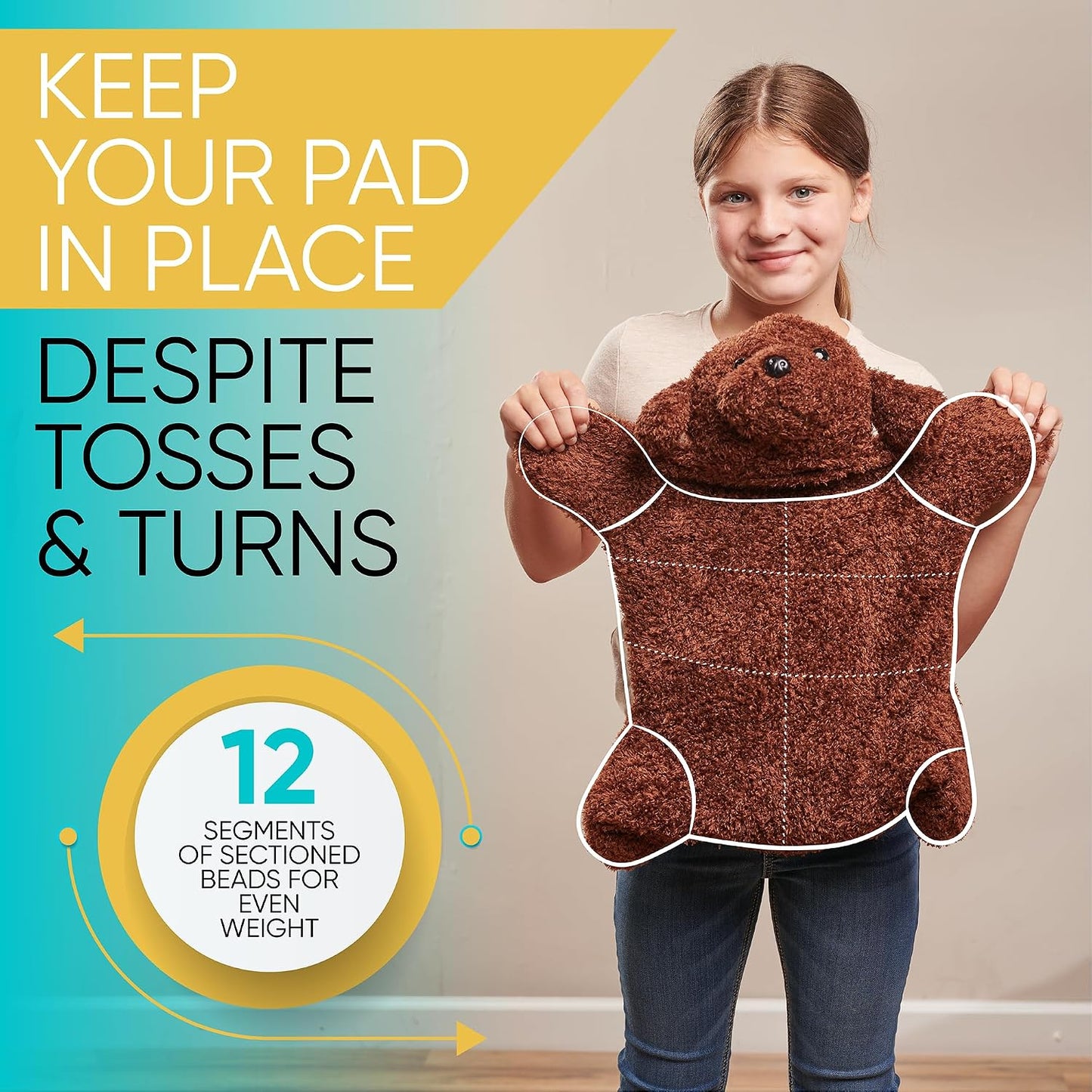 FRIENDLY CUDDLE Weighted Lap Blanket for Kids & Adults – Kids Weighted Blanket – ASD, Sensory Processing Weighted Stuffed Animals Dog Toy – Microwavable Weighted Lap Pad for Kids, 5 Lbs.