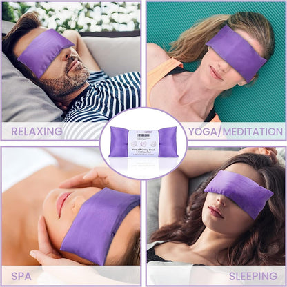 SuzziPad Lavender Eye Pillows for Relaxation with Aromatherapy, Weighted Mask for Sleeping, Hot & Cold Therapy Compress for Dry Eyes, Yoga Meditation Pillow, Purple, 6 Packs
