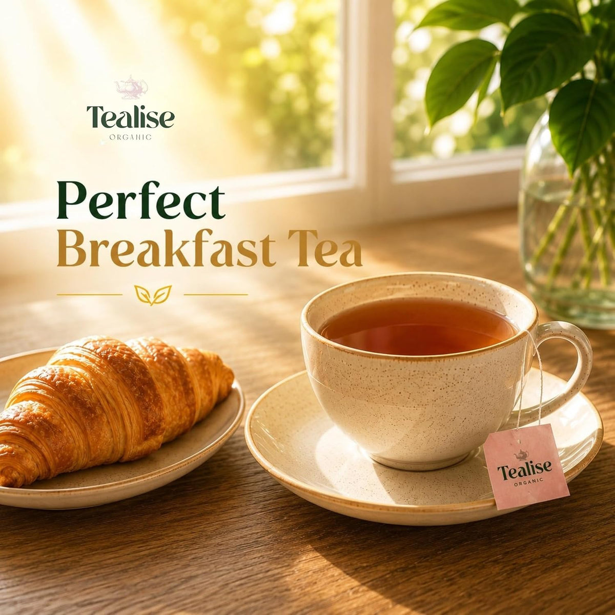 Organic English Breakfast Black Tea – High Mountain Yunnan Whole Leaf Tea – Bold, Smooth & Full-Bodied Morning Tea (60 Tea bag (Pack of 1))