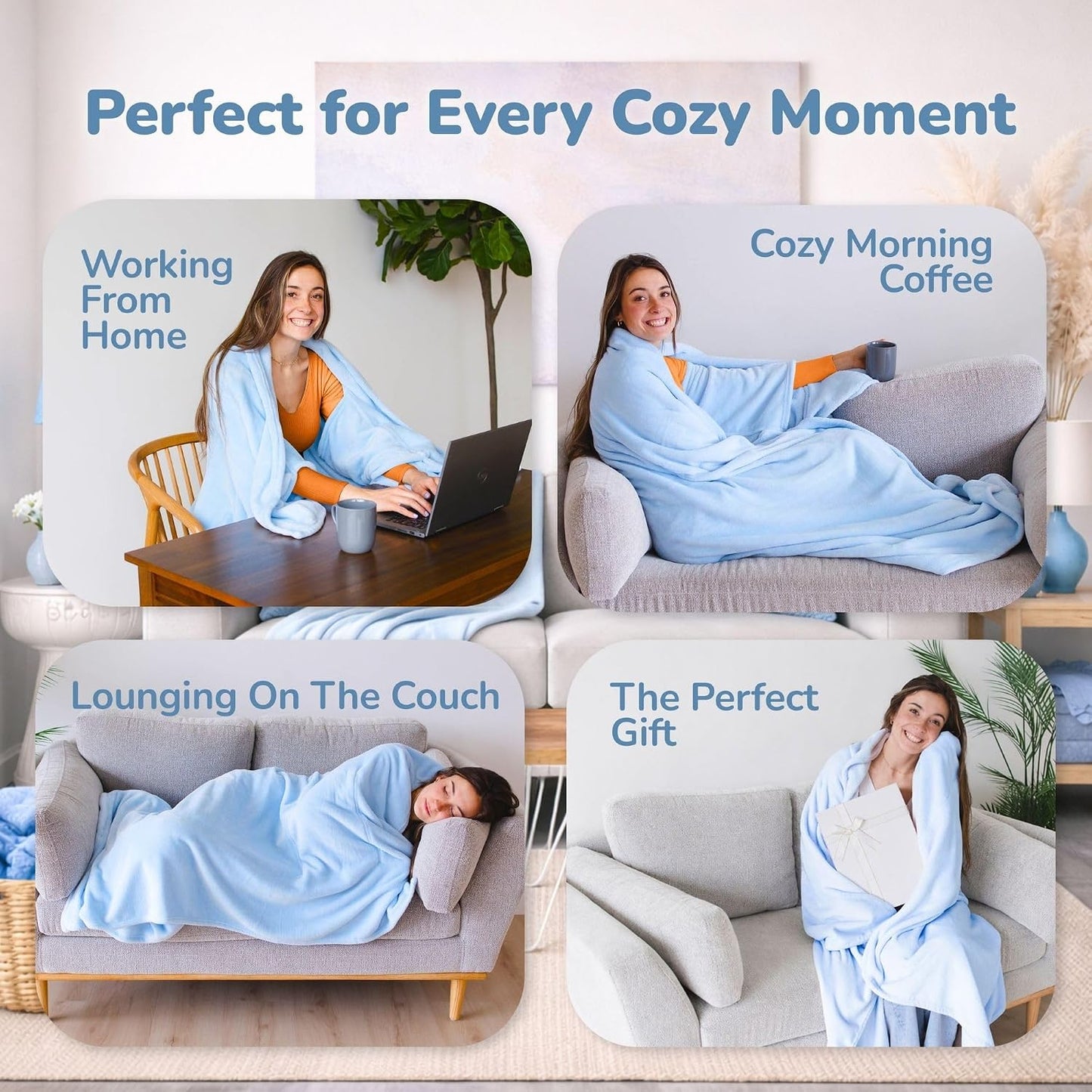 Super Blanky Wearable Blankets for Women & Men, Graduation Day Gift for Her, Cozy Gifts for Women, Wife Birthday Gifts Ideas