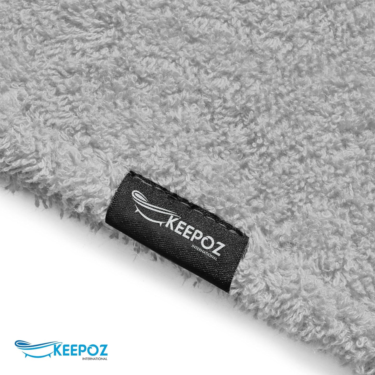 KEEPOZ 100% Cotton Hair Towel Wrap Quick Dry Super Absorbent Turban Head Wrap for Women with Button, Anti Frizz, Hair Cap for Curly, Long & Thick Hair (White, 1 Pc)