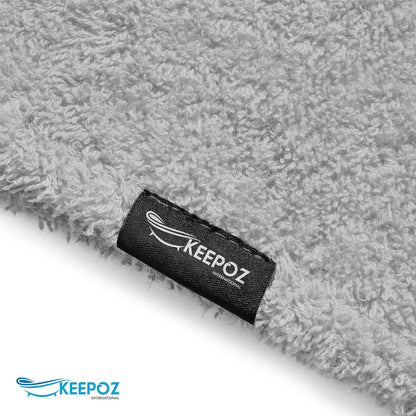 KEEPOZ 100% Cotton Hair Towel Wrap Quick Dry Super Absorbent Turban Head Wrap for Women with Button, Anti Frizz, Hair Cap for Curly, Long & Thick Hair (White, 1 Pc)