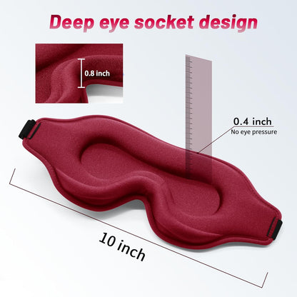 Sleep Eye Mask for Men Women, Lash Extensions 3D Sleeping Mask, Travel Blackout Night Blindfold Eye Shade Cover with Adjustable Strap (Black)