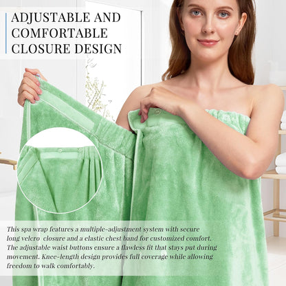 PJGGZ Towel Wrap for Women, Adjustable Button Quick Dry Absorbent Bath Wrap