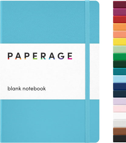 PAPERAGE Lined Journal Notebook, Hardcover Journal for Women & Men, 160 Pages, (5.6 in x 8 in), College Ruled Journaling Notebook for Work, School Supplies & Note Taking, (Black)