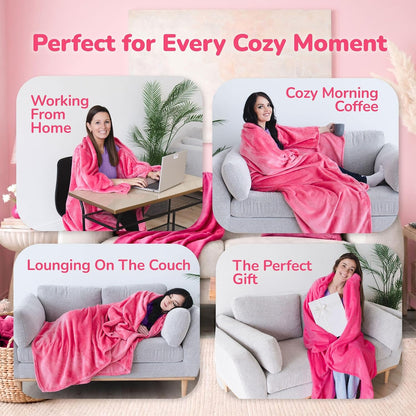Super Blanky Wearable Blankets for Women & Men, Graduation Day Gift for Her, Cozy Gifts for Women, Wife Birthday Gifts Ideas