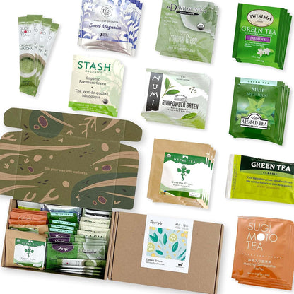 Sippingly Night Time Tea Sampler – 40 Herbal Teas – 10 Flavors from Top Brands – Chamomile, Lavender, Passionflower – Perfect Relaxation & Calm Support – Ideal Wellness Gift – Kosher, Gluten-Free