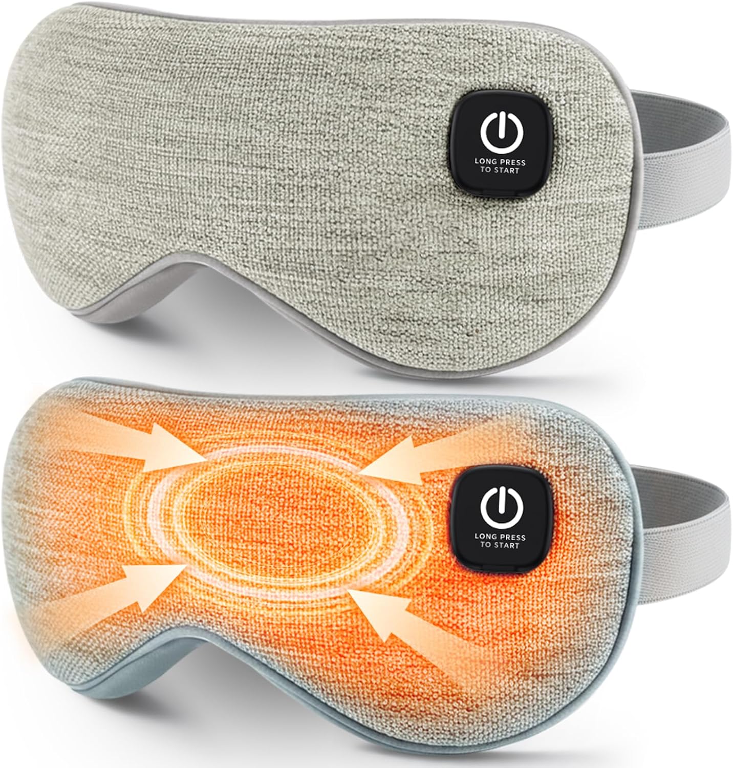 Cordless Heated Eye Mask with 1500mAh Large Battery, 4 Heat Levels & 100% Blackout for Dry Eyes Relief, Fast Heating Eye Heating Pad with 2 Washable Covers for Sleep, Travel, MGD, Blepharitis