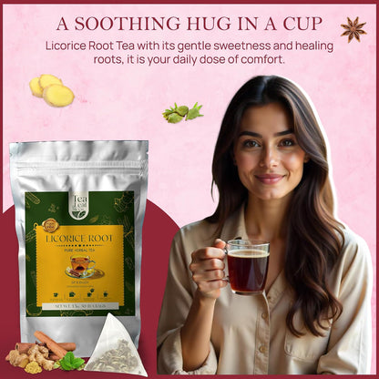 Licorice Root Herbal Tea 100gm/3.5oz, Natural Herbal Infusion, 50 Tea Bags