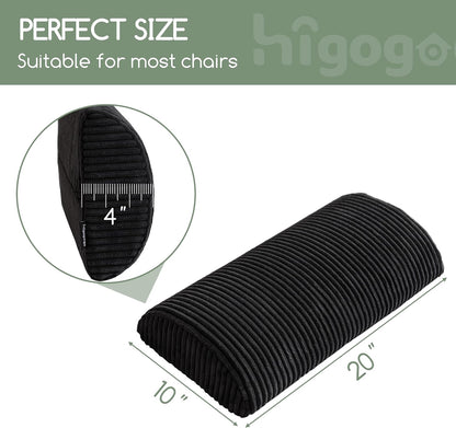 HIGOGOGO Lumbar Support Pillow for Recliner Chair/Accent Chair/Couch, Memory Foam Back Support Cushion for Elderly, Recliner Cushions for Back Rest, Pain Relief, Reading, Washable Cover, Dark Grey