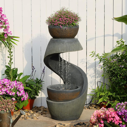 Sunlinua Modern Tabletop Water Fountain for Women Indoor Zen Relaxation Water Fountains Desktop Waterfall with Soothing Sound for Meditation Desk Home Office Decor