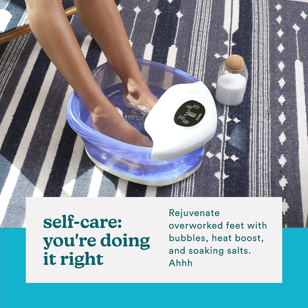 Homedics Salt-N-Soak Footbath with Heat Boost and Soaking Salt Starter Kit