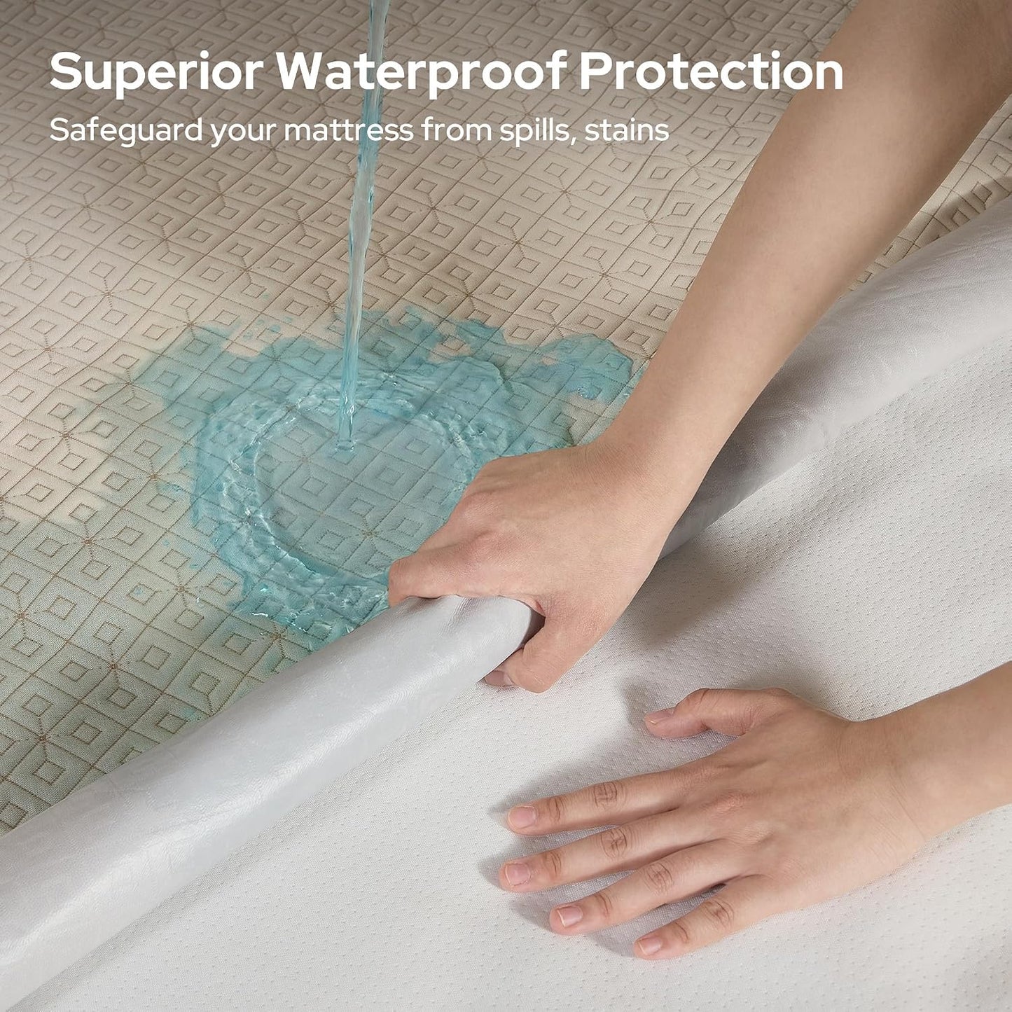 BEDLORE Queen Mattress Protector, Waterproof Noiseless Mattress Cover with Deep Pocket for 6-18 inches Mattress, Soft Breathable Mattress Pad Machine Washable (Dark Gray)