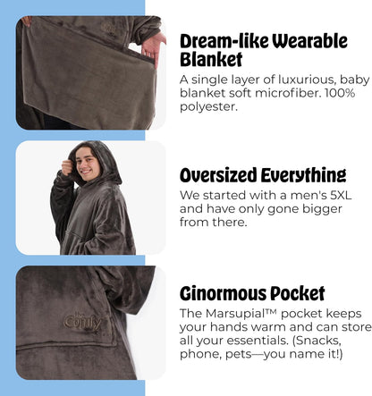 THE COMFY Dream | From Shark Tank | Patented | No Sherpa | Light Wearable Blanket Hoodie | Gift for Women & Men | One Size