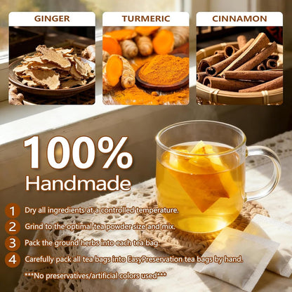 AISDWH, 120 Premium Turmeric Ginger Cinnamon Tea Bags, Digestive Support