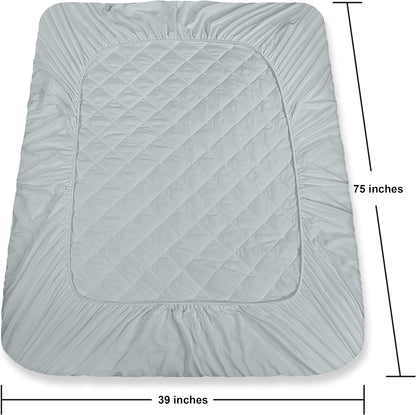 Quilted Fitted Mattress Pad, Queen Mattress Protector Topper with Deep Pocket Stretches up to 16 Inches, Machine Washable Mattress Cover by Utopia Bedding (White)