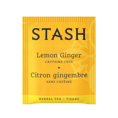 Stash Tea Lemon Ginger Herbal Tea - Naturally Caffeine Free, Non-GMO Project Verified Premium Tea with No Artificial Ingredients, 100 Count (BULK PACKAGING)