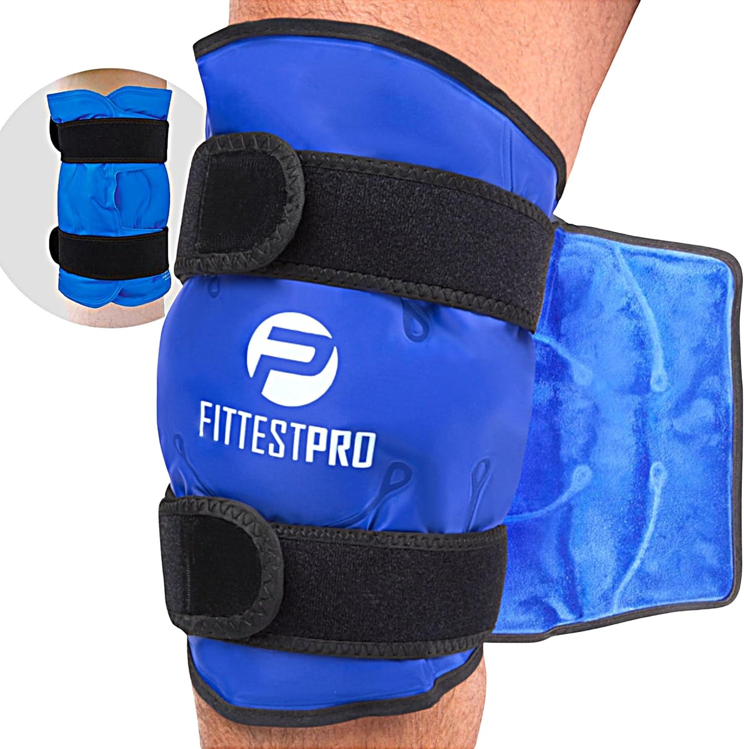 Fittest Pro Knee Ice Pack Wrap for Pain Relief, Reusable Hot and Cold Therapy Wrap for Swelling, Recovery, and Therapy for Arthritis, Meniscus Tear and ACL