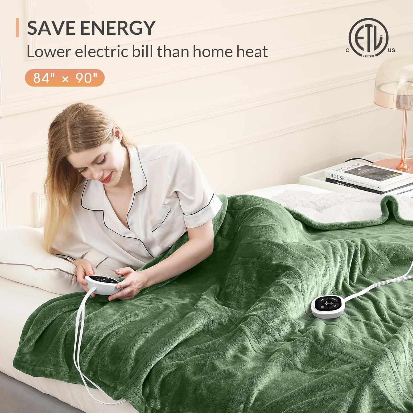HOMLYNS LuxeHeat Heated Blanket Electric Blanket, Soft Flannel Sherpa Heated Throw, Heating Blanket with 5 Heat Settings, 3 hrs Timer Auto Shut Off (50x60 inches, Purple), Only for 120V Voltage Use