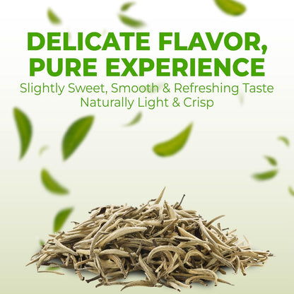 Fusion Select 100% Organic White Tea - Natural Herbal Infusion for Calmness, Relaxation, Wellness - Rich in Vitamins & Antioxidants - Zero Calories, Sugar, Fat - 100 Organic Premium White Tea Bags
