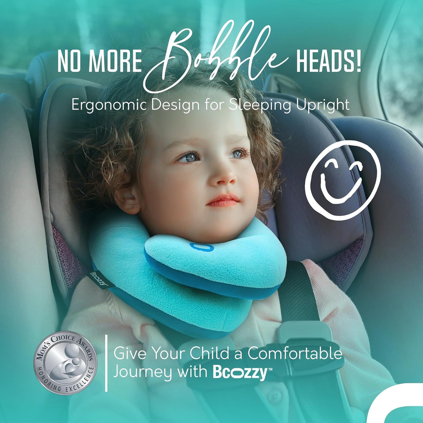 BCOZZY Travel Neck Pillow for Airplane– Patented Double Support for Head, Neck, and Chin. Best for Long Flights, Plane Sleeping, and Car Rides. Adjustable Size. Fully Washable. Carry Bag. Large, Black