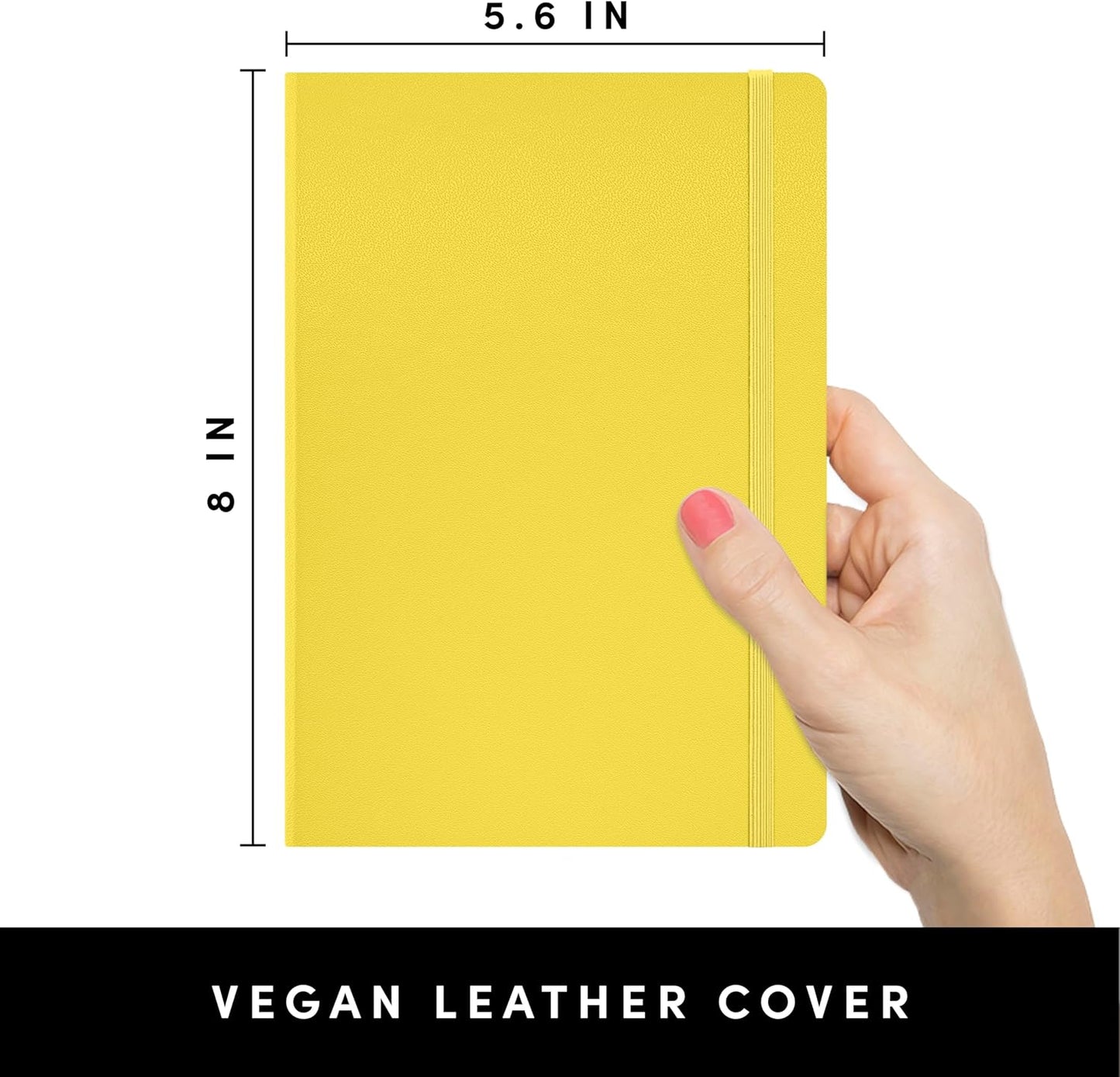 PAPERAGE Lined Journal Notebook, Hardcover Journal for Women & Men, 160 Pages, (5.6 in x 8 in), College Ruled Journaling Notebook for Work, School Supplies & Note Taking, (Black)