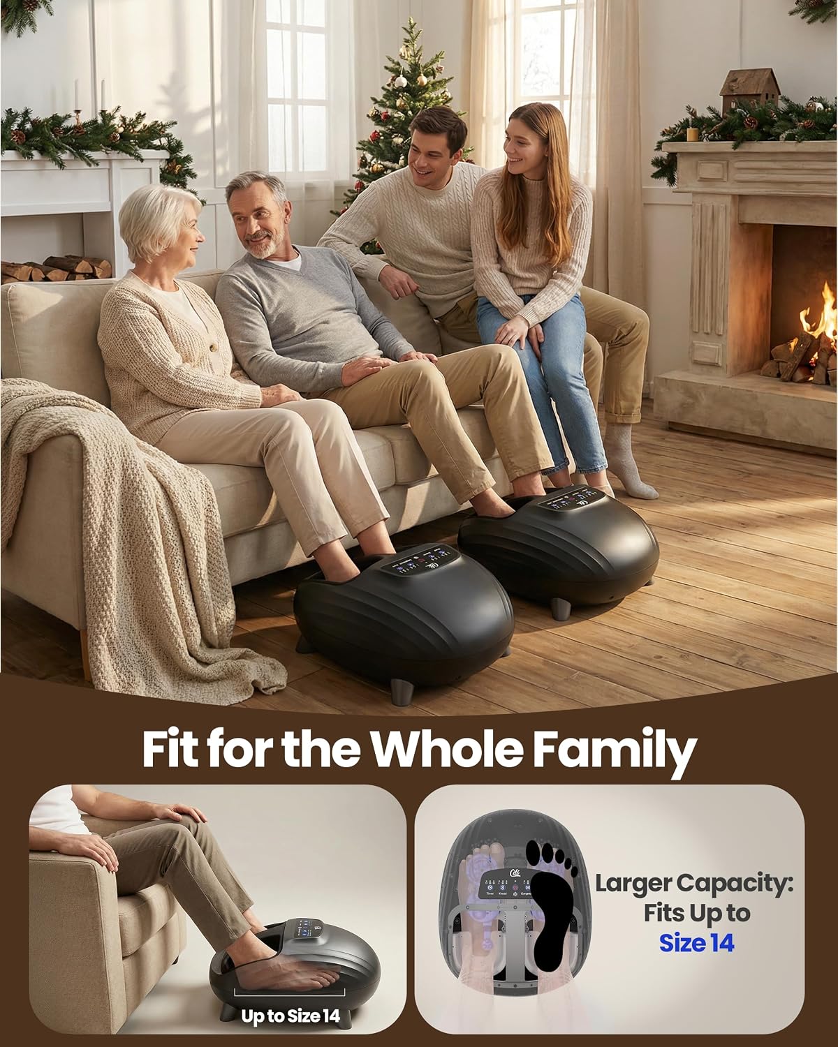 CILI 2026 Upgraded 4-in-1 Heated Foot Massager with Shiatsu, Compression & Vibration, Gifts for Women Men,Feet Massager Machine with Remote Control, Deep Kneading, Fits Big Feet 14 Men