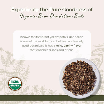Starwest Botanicals Organic Raw Dandelion Root, Cut & Sifted - 4 oz Pouch