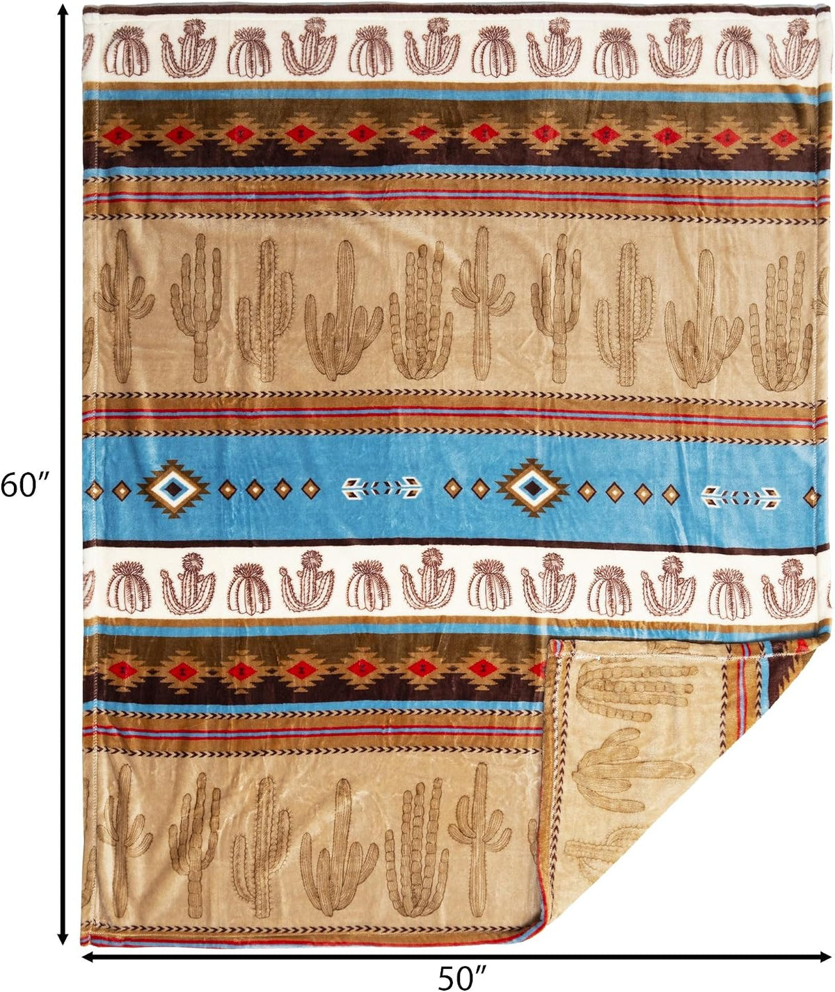 Carstens, Inc. Travel Blanket, Premium Compact 2-in-1 Airplane Blanket/Pillow, Open Sky Blue Aztec