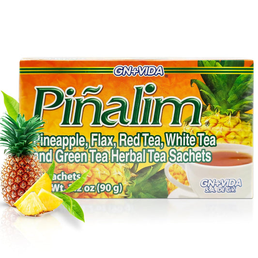 GN + VIDA Pinalim Tea | Pineapple Based Tea Containing Red Tea, Green Tea, White Tea and Senna Leaf | 30 Tea Bags