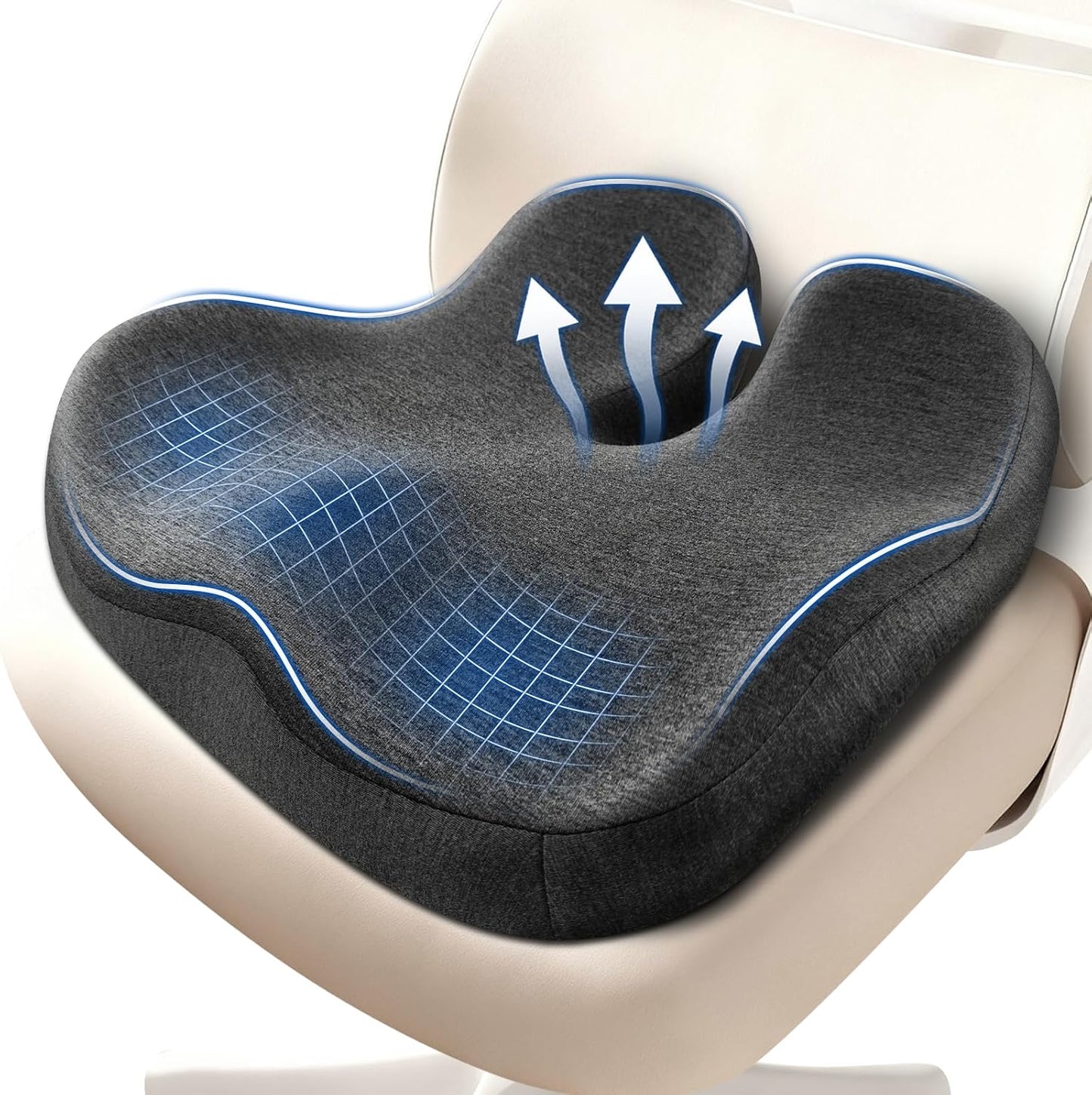 Seat Cushion,Lumbar Support Pillow for Office Chair, Cooling Mesh Office Chair Cushions for Sciatica,Tailbone &Back Pain Relief,Ergonomic Memory Foam Back Support Pillow for Desk,Gaming Car Chair