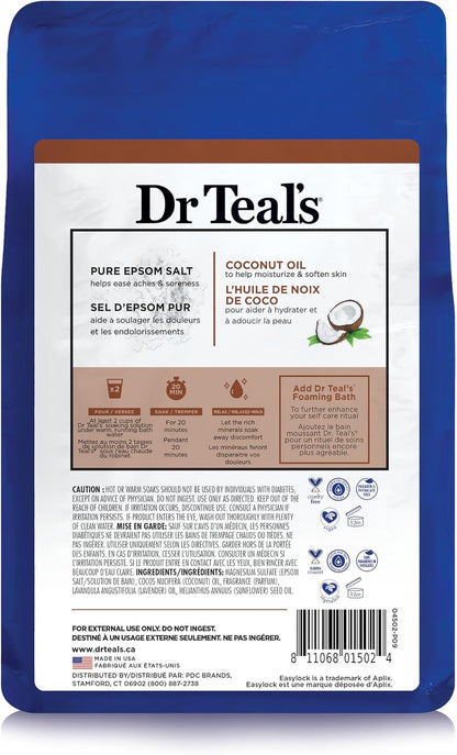Dr Teal's Epsom Salt Magnesium Soak, Nourish & Protect with Coconut Oil, 3 lbs