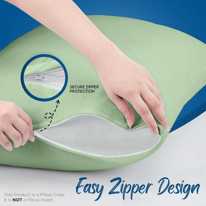 Utopia Bedding Premium 100% Waterproof Pillow Protectors with Zipper Standard Size (Set of 4), Bed Bug and Dust Mite Proof Zippered Pillow Covers, Pillow Encasement Cases, Gray