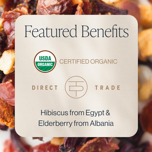 Rishi Tea Hibiscus Berry Organic Herbal Loose Leaf Tea, Caffeine Free, 4oz