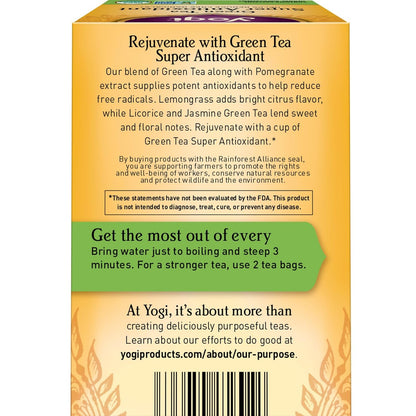 Yogi Green Tea Super Antioxidant, 16 Tea Bags (6 Pack)