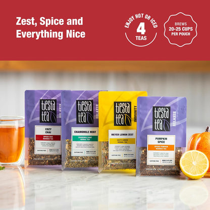 Tiesta Tea Fall Medley Dry Flight Set – Assorted Herbal, Black, Chai