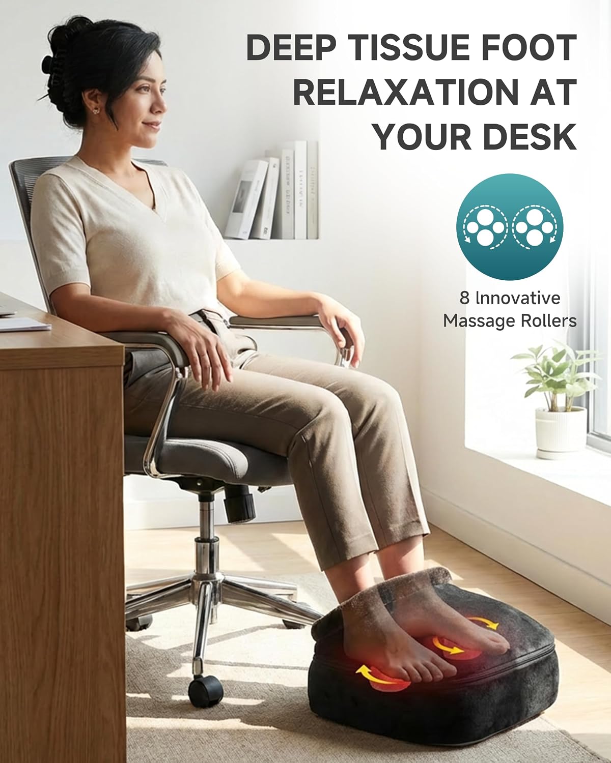 Snailax 2-in-1 Shiatsu Foot and Back Massager with Heat - Kneading Foot Warmer, Electric Feet Massage, Massagers for Back,Leg, Fathers Day Gift for Dad Men Women