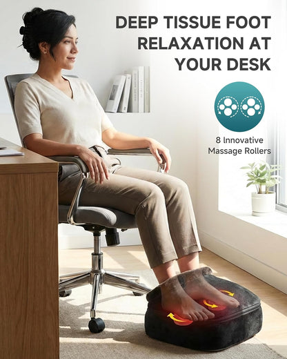 Snailax 2-in-1 Shiatsu Foot and Back Massager with Heat - Kneading Foot Warmer, Electric Feet Massage, Massagers for Back,Leg, Fathers Day Gift for Dad Men Women