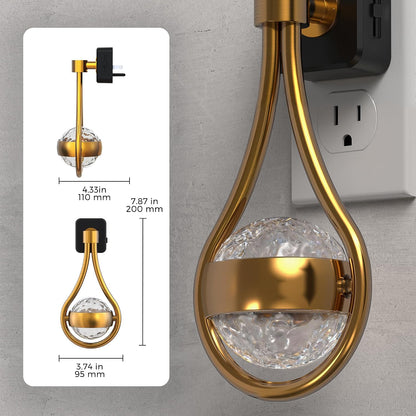 L LOHAS LED Night Lights Plug into wall, Amber Night Light with Adjustable Brightness, Plug in NightLight with Auto Light Sensor, Wall Sconce-Style Design Night Light for Bathroom,Hallway, 2 Pack