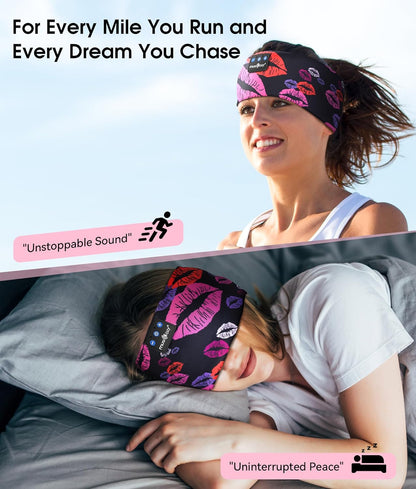 MUSICOZY Sleep Headphones Bluetooth 5.4 Headband, Wireless Earphones Music Sleep Earbuds Sleeping Eye Mask with HD Stereo Speakers for Workout Running Travel Yoga, Ideal Gifts for Men Women Mom Dad
