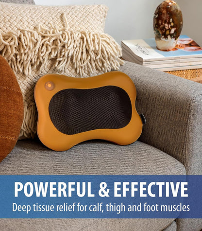 Zyllion Shiatsu Back and Neck Massager with Heat - 3D Electric Kneading Deep Tissue Massage Pillow for Muscle Pain Relief, Black, ZMA-13